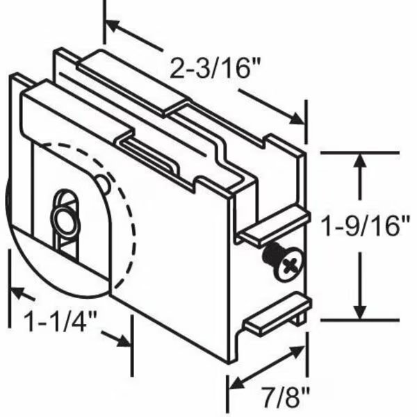 Patio Door Roller Assembly, Strybuc, Mfr#: 9-266